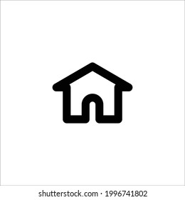 icono de la casa plano en el contorno