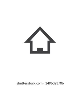 house icon, flat outline design, for various web and printing purposes, vector