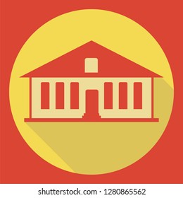 house icon. flat with shadows. vector