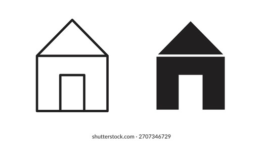 Ícone da casa. estilo plano e traçado Coleção. símbolo simples