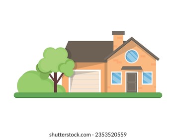 House icon in flat style. Home vector illustration on isolated background. Apartment building sign business concept.