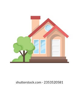 House icon in flat style. Home vector illustration on isolated background. Apartment building sign business concept.