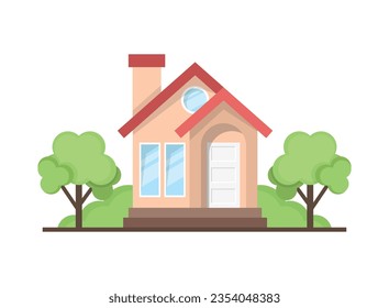 House icon in flat style. Home vector illustration on isolated background. Apartment building sign business concept.