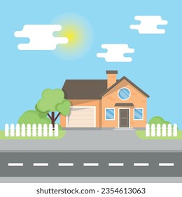 House icon in flat style. Home vector illustration on isolated background. Apartment building sign business concept.