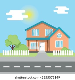 House icon in flat style. Home vector illustration on isolated background. Apartment building sign business concept.