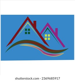 house icon in flat style. home vector illustration on isolated background. colorful cottage houses. flat style modern buildings. house vector logo image. 3d home icon graphic