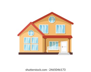 House icon in flat style. Home vector illustration on isolated background. Apartment building sign business concept.