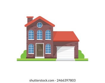 House icon in flat style. Home vector illustration on isolated background. Apartment building sign business concept.