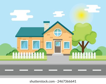 House icon in flat style. Home vector illustration on isolated background. Apartment building sign business concept.