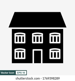 House icon in flat style. Isolated against a white background. High quality black style vector icons.