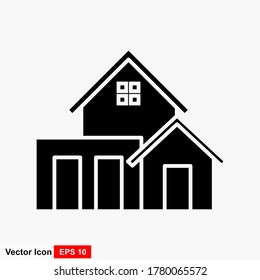 House icon in flat style. Isolated against a white background. High quality black style vector icons.