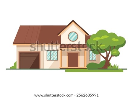 House icon in flat style. Simple home vector illustration isolated on a white background. Ideal for apartment building signs, real estate, or business concepts.