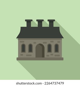 House icon flat vector. Creepy night. Ghost halloween