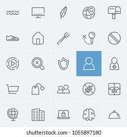 House icon with gluten free, smart tv and doctor symbols. Set of world, shoes, stop icons and human concept. Editable vector elements for logo app UI design.