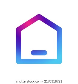 House icon with gradient purple effect.