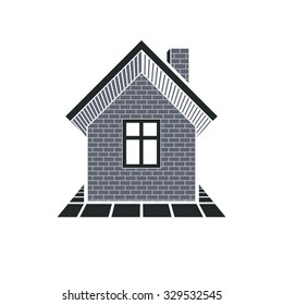 House icon for graphic design, mansion conceptual symbol, vector property image. Real estate emblem.