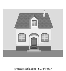 House icon. Gray monochrome illustration of house vector icon for web