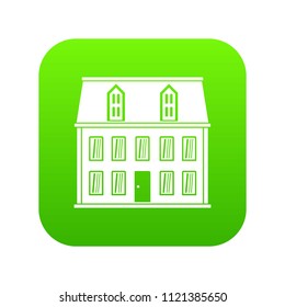 house icon green vector isolated on white background