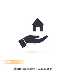 House icon in the hand