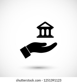 House icon in the hand