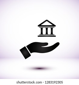 House icon in the hand