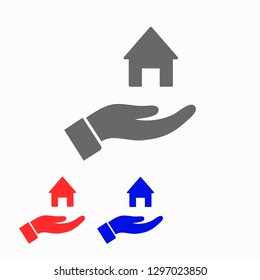 House icon in the hand