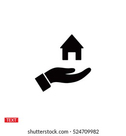 House icon in the hand