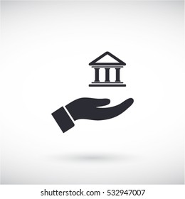 House icon in the hand