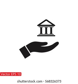House icon in the hand