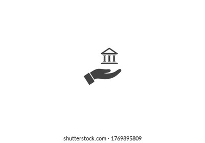 House icon in the hand , lorem ipsum Flat design