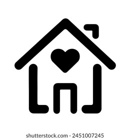 house icon with heart vector illustration