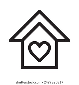 house icon with heart, vectori illustration 