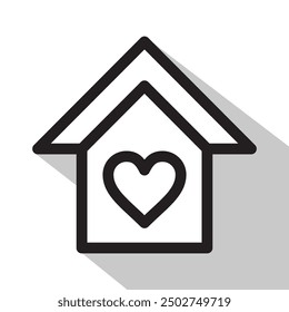 house icon with heart, vectori illustration 