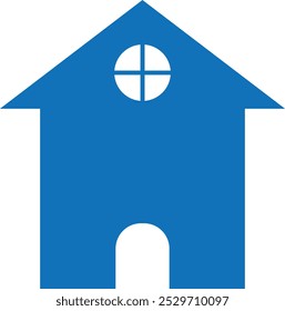 Ícone Casa, Ícone Casa, Ícone Edifício vetor (Versão azul)