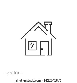 house icon, home, line symbol on white background - editable stroke vector illustration eps10