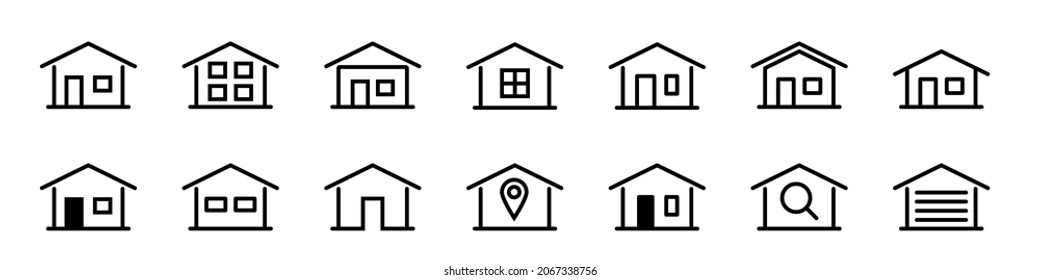 House Icon. Home Icon Set. Expanded Stroke.