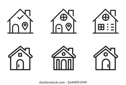 House Icon. Home Icon Set. Expanded Stroke.