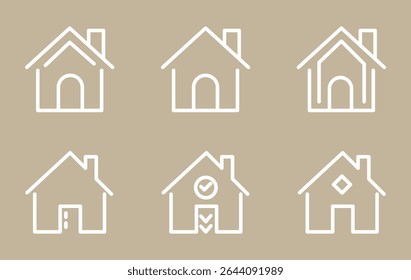 House Icon. Home Icon Set. Expanded Stroke.