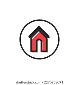 House icon. Home symbol. Flat design style. Vector illustration.