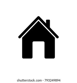 House icon, home symbol, flat design template, vector illustration