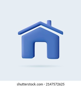 House Icon. home symbol isolated on white background. Vector Illustration. House symbol, web applications, Stay home. Main page for web site, 3D vector free to edit. Building symbol, UI, UX interface.