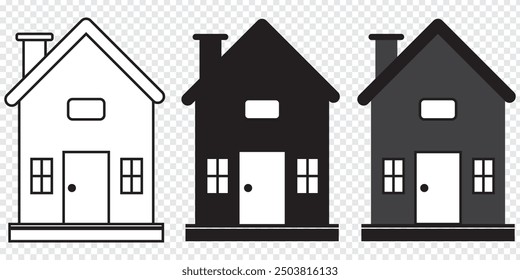 House icon, home symbol, Vector isolated flat illustration. Side view. Real estate, rent house. EPS 10.