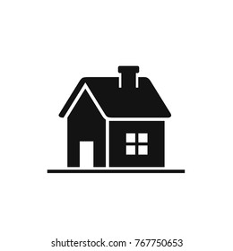 House icon, home symbol, Vector isolated flat illustration. Side view. Real estate, rent house.