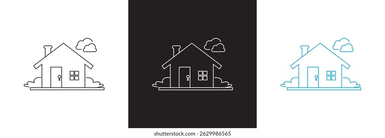 Haussymbol. Home-Vektorsymbol. Vektorgrafik für Websites, mobile Schnittstellen, Präsentationen, Banner, visuelles Branding usw. Vektorgrafik. einzeln auf weißem und schwarzem Hintergrund. EPS 10