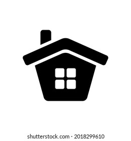 House icon. Hut. Black silhouette. Front view. Vector simple flat graphic illustration. The isolated object on a white background. Isolate.