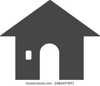 house icon. illustration of a black house. house with doors and windows