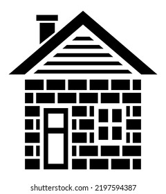 House Icon Illustration. Black And White, Monochrome, Simple House Exterior Illustration. Simple Home Icon Design For Your Design Projects.