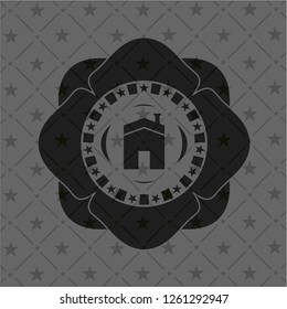 house icon inside black badge
