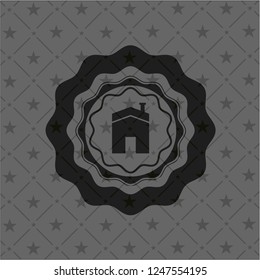 house icon inside black emblem