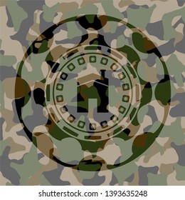 house icon inside camo texture